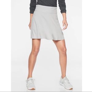 Athleta All Day Skort Cream Taupe Beige Grey Tennis Skirt Athleisure Activewear
